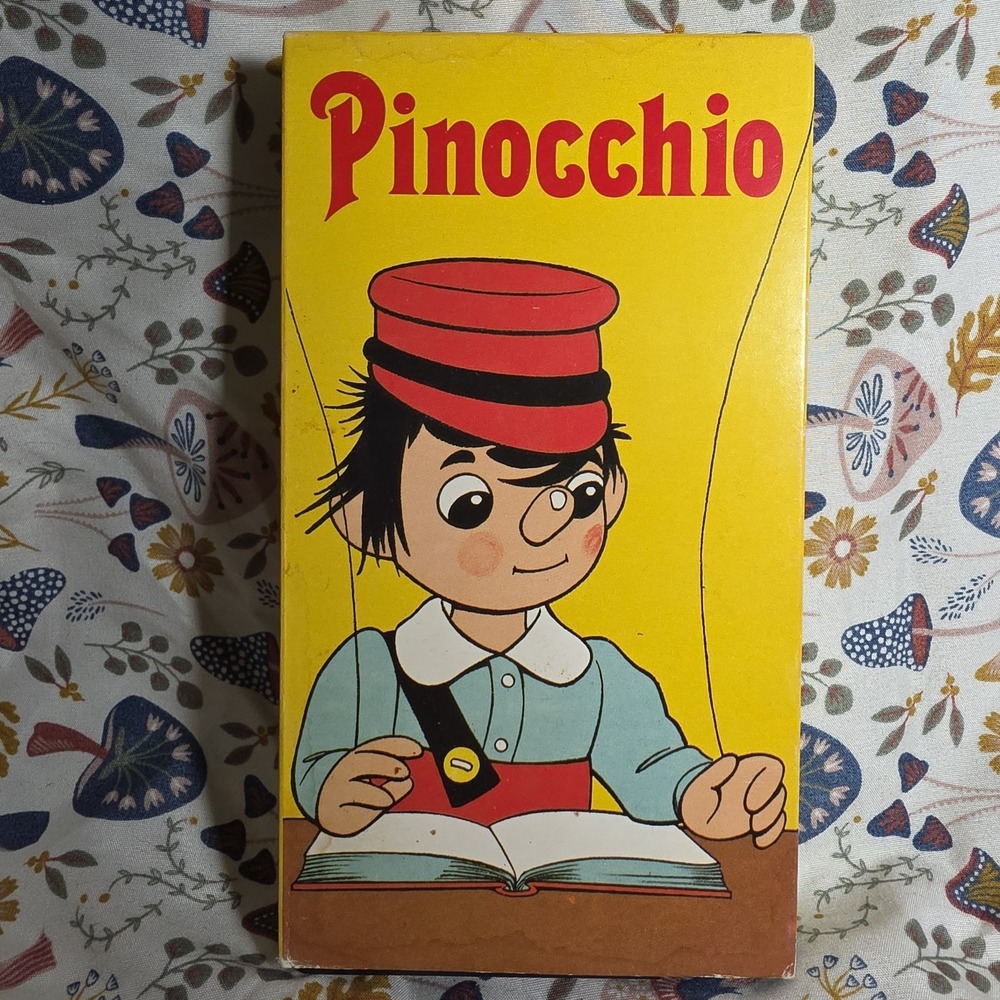 AIC Pinocchio VHS Tape Kids Movie Yellow 1991 Vintage Animated Cartoon Rare Film
